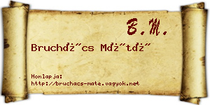 Bruchács Máté névjegykártya